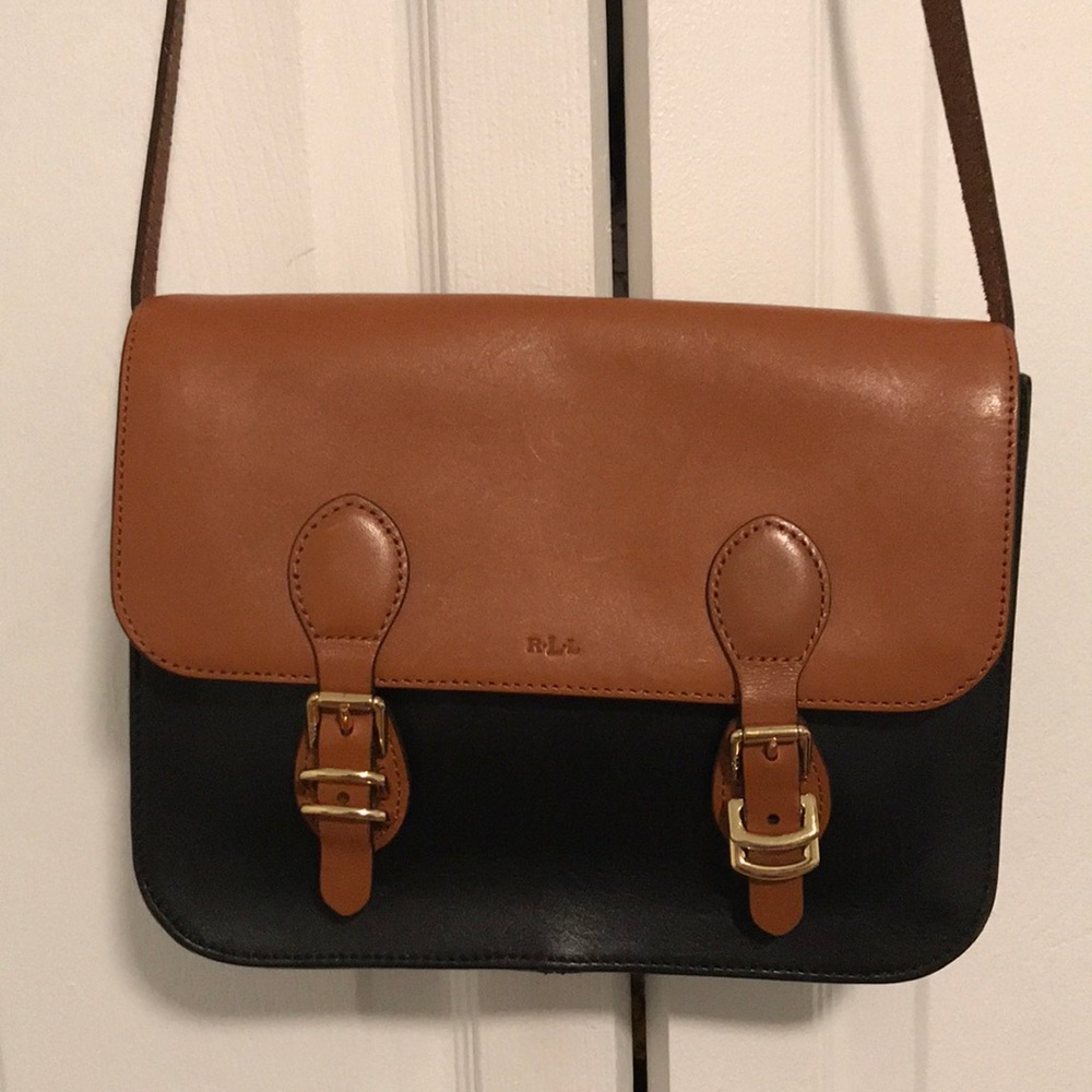 Gorgeous black & brown leather purse